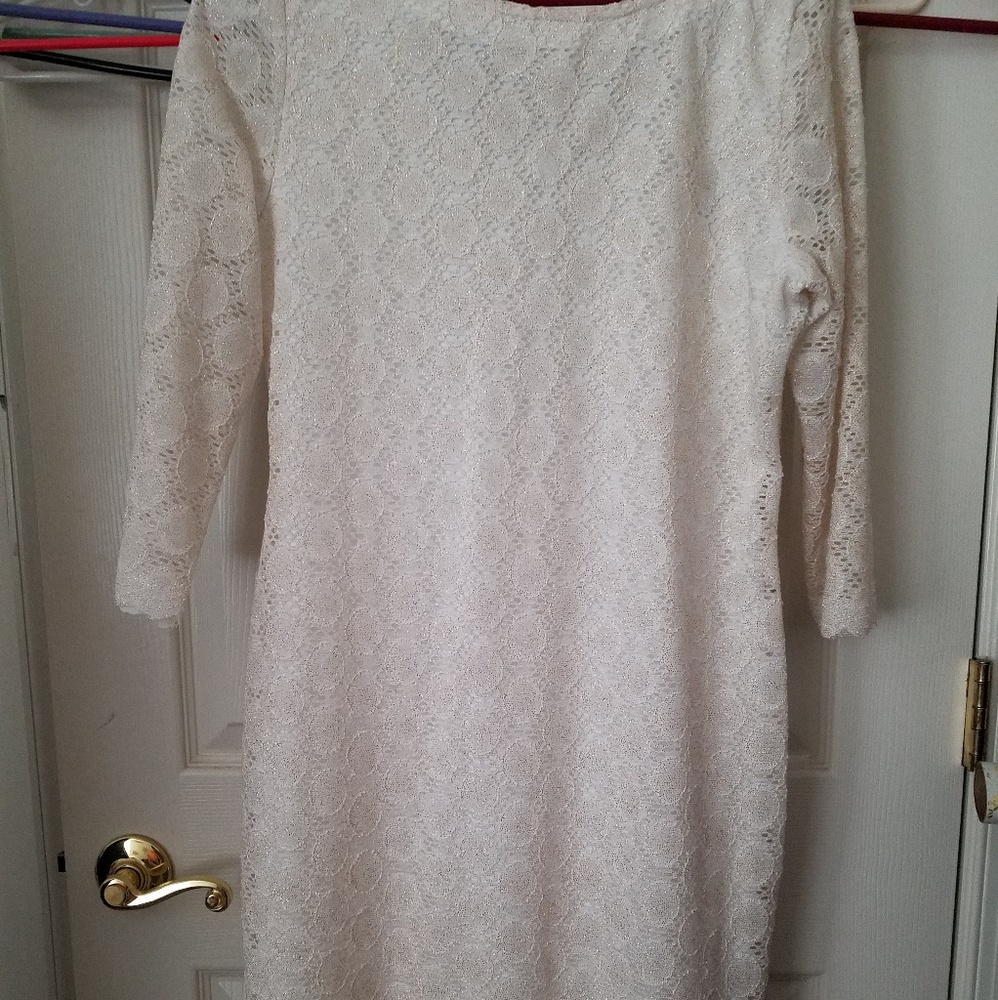 White dress with gold glitter